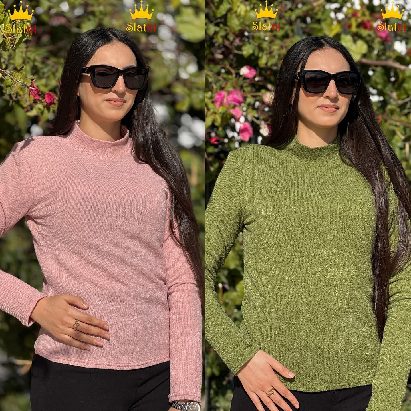 Pull Col Montant Bicolore